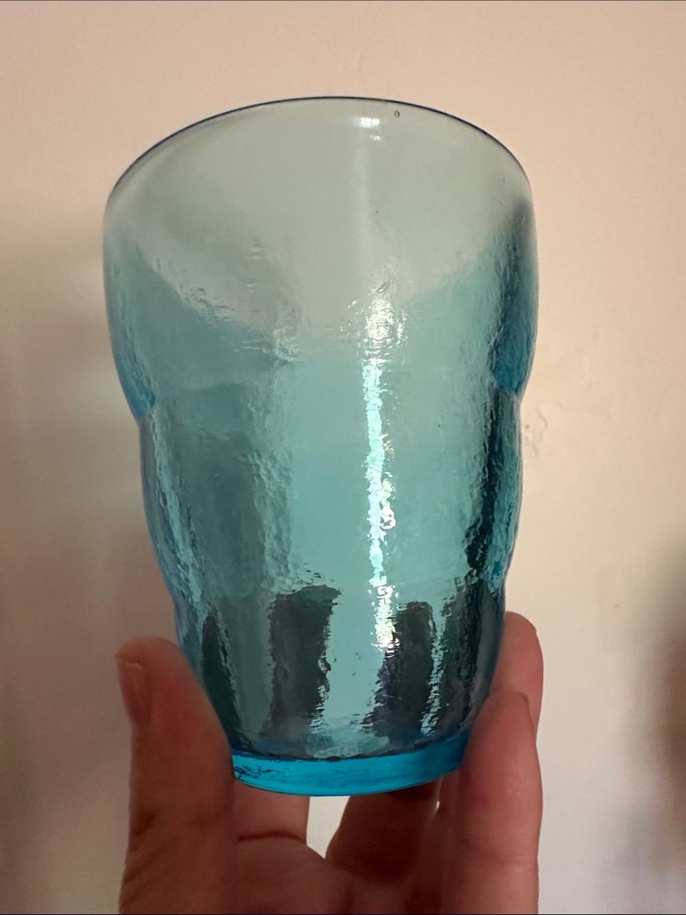 4 blue glass 4” drinking glass set of 4